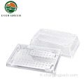 Plaque de sushi en plastique jetable plaque rectangle transparent